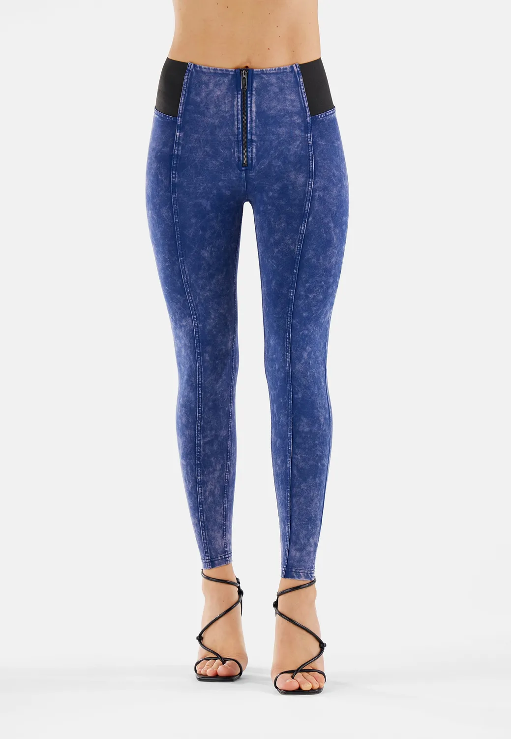 Freddy WR.UP Ice Wash High Waist Hose Navy Peony Push-up