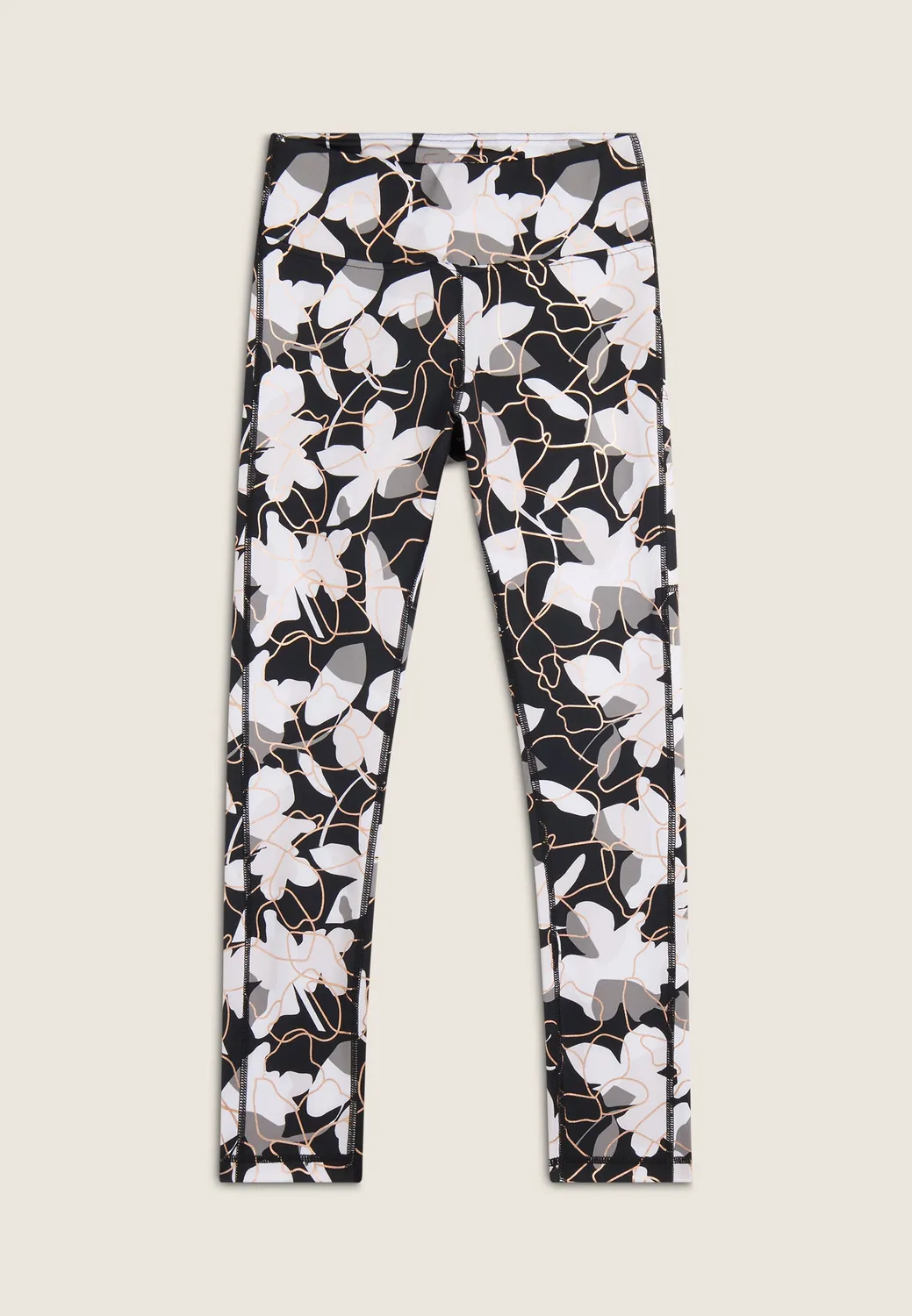 Freddy Leggings 7/8 High Waist Flower Grey Bronze Muster