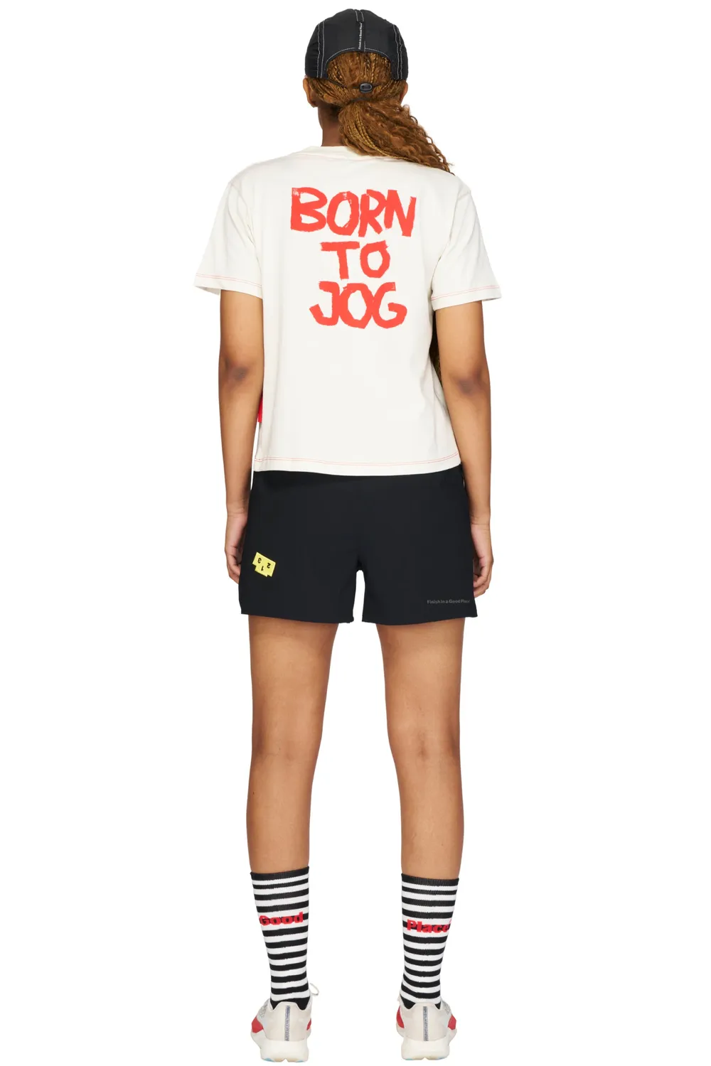 UNNA Born To Jog Tee W T-Shirt Vanilla White Baumwolle