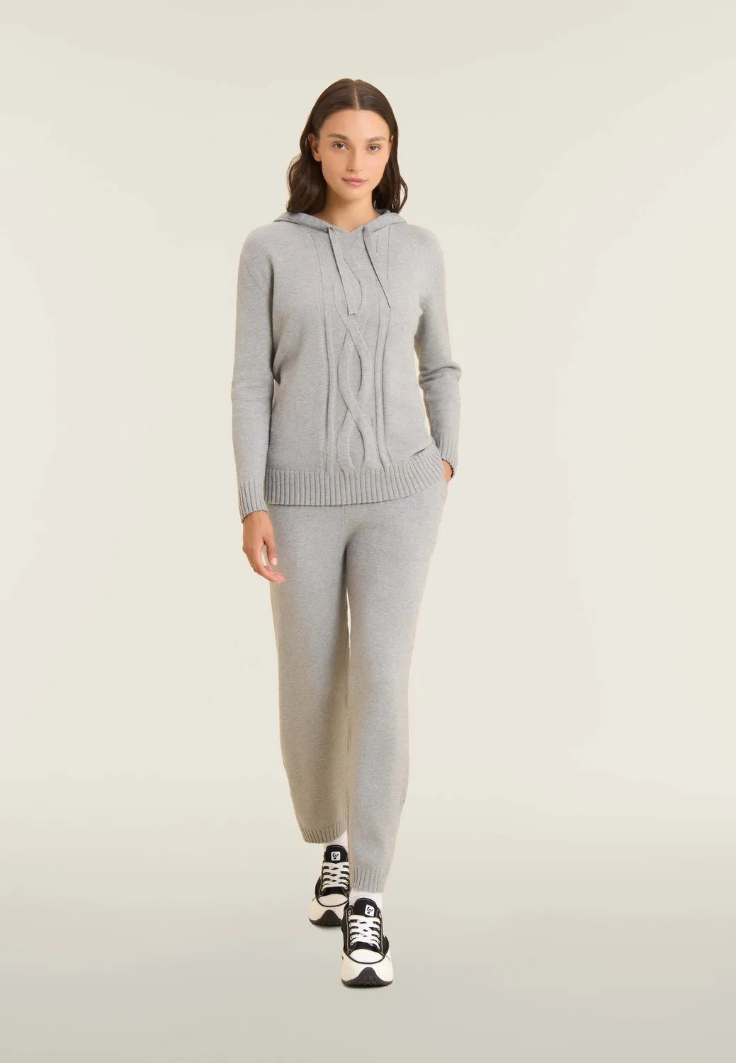 Freddy Damen Sporthose Grau Gerades Bein Taschen