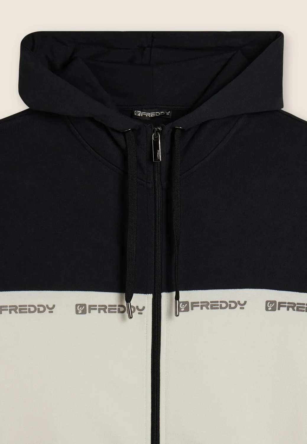 Freddy Colour Block Hoodie Turbulence-Black Baumwolle