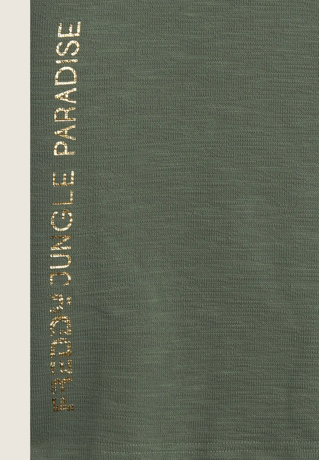 Freddy Mädchenkleid mit Kordelzug Militärgrün Goldprint