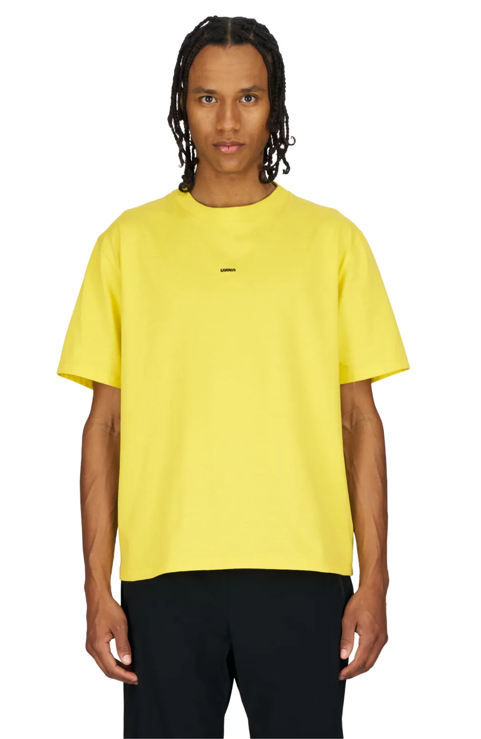 UNNA Skewed Tee Laufshirt Jell-O Yellow Bio-Baumwolle
