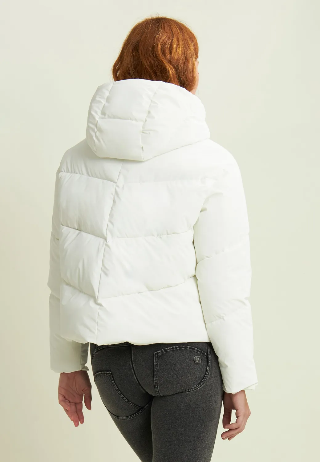 Freddy Cropped Daunenjacke Schwarz Fake-Daune