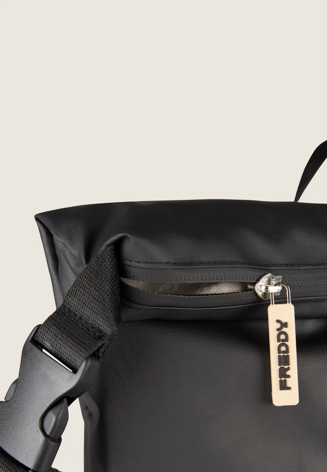 Freddy Rucksack Roll-Top wasserdicht Polyester schwarz