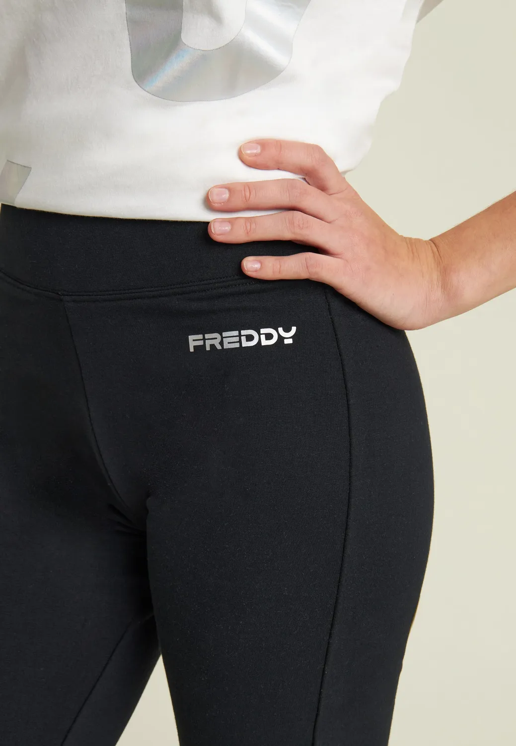 Freddy Sweat Schlagleggings Flared Anthrazit Blickdicht