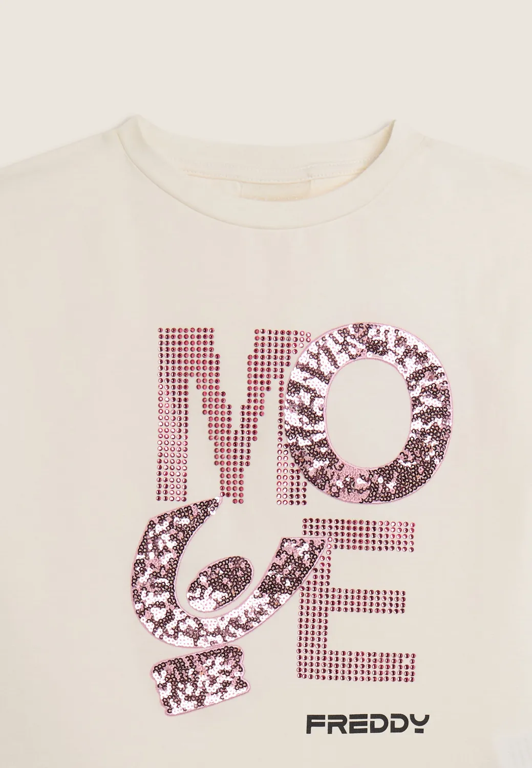 Freddy Junior Cropped T-Shirt MOVE Nero Strass Pailletten