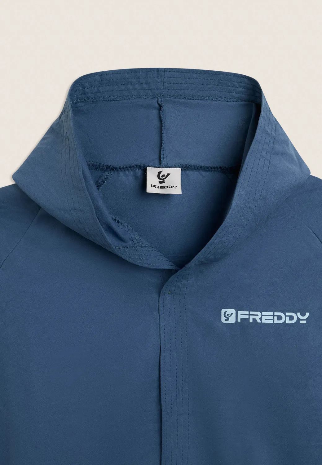 Freddy Bademantel Mikrofaser Navy Kapuze leicht