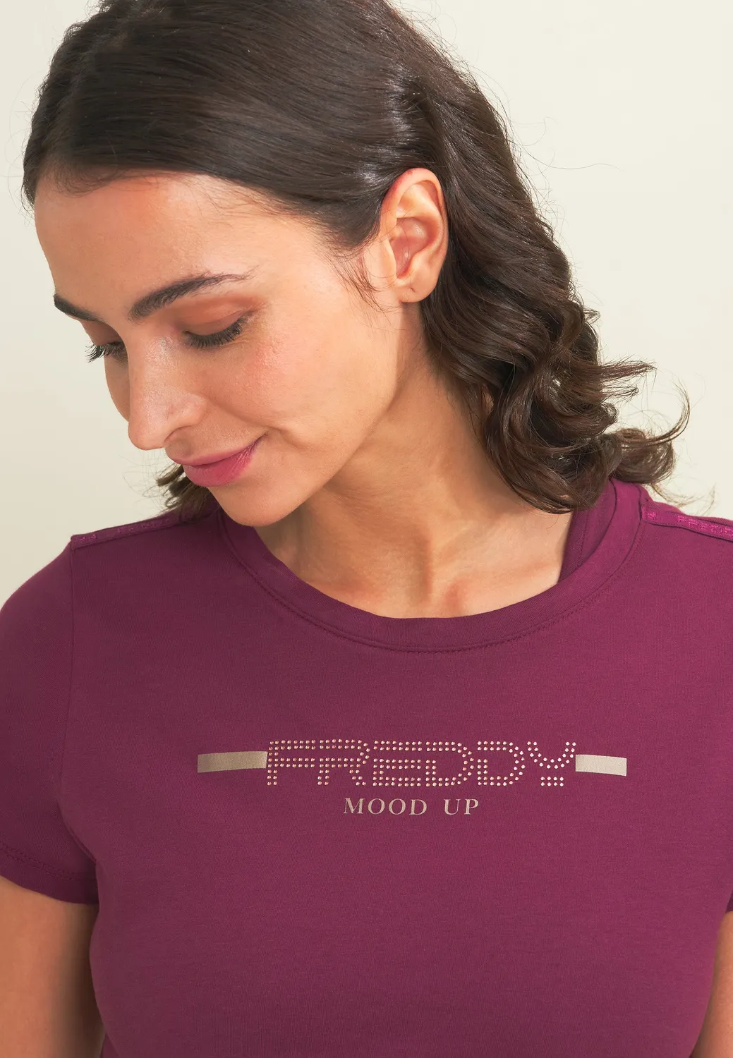 Freddy Strass Logoband T-Shirt Dunkelblau Baumwolle