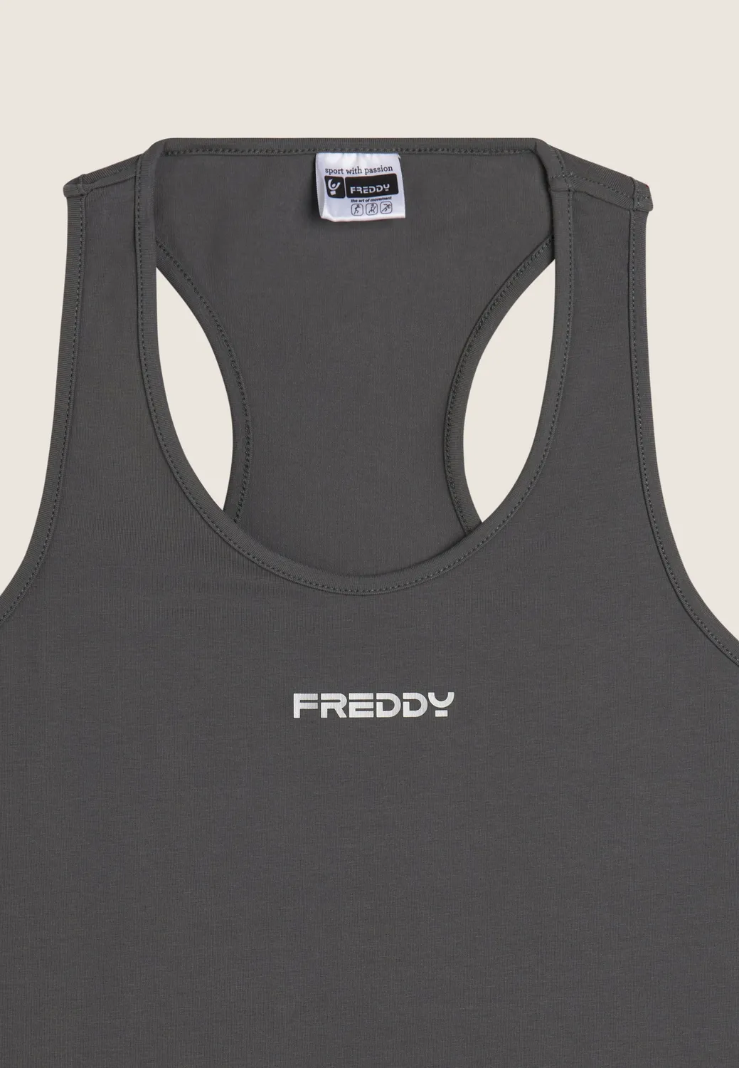 Freddy Jersey Tanktop Damen Grau Baumwolle