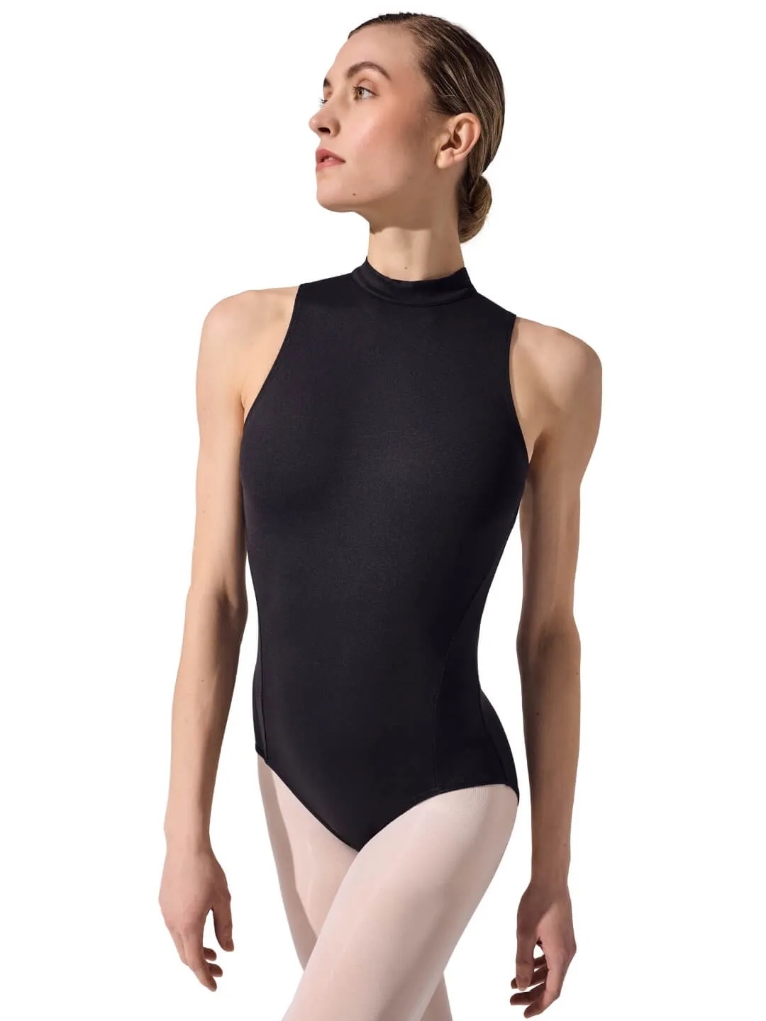 Capezio Studio SE1025W Ballettanzug Schwarz High Neck ärmellos