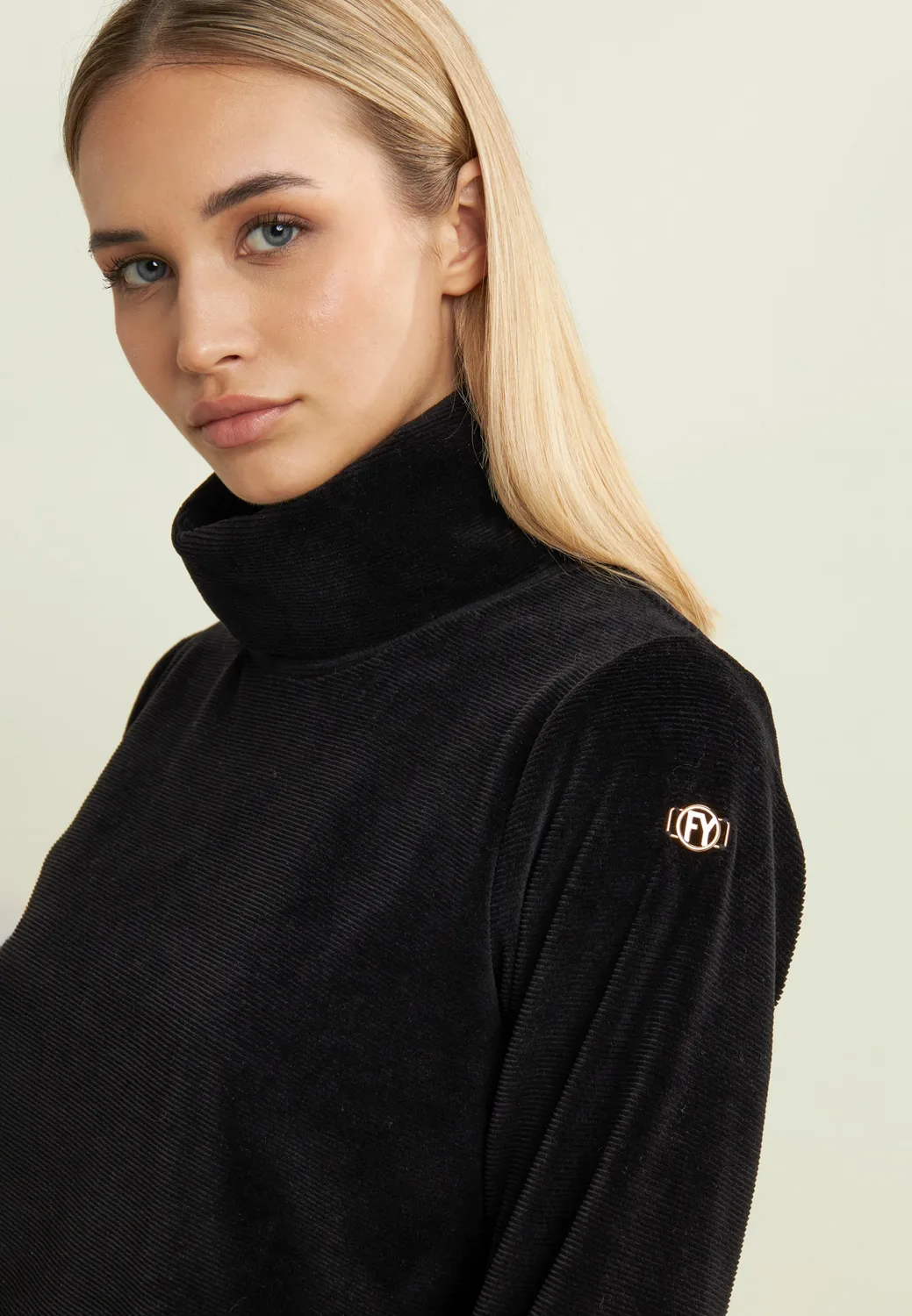 Freddy Damen Sweatshirt Chenille Stehkragen Saphir gestreift