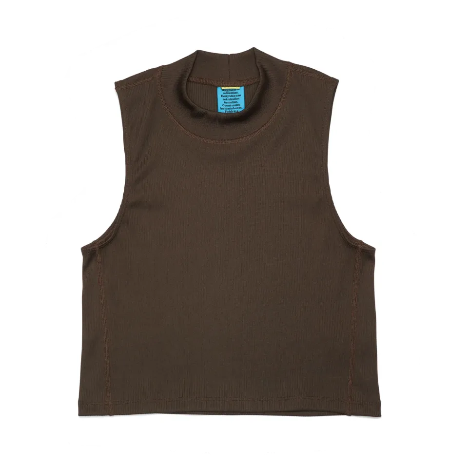 UNNA Balance Crop Top Croptop Wren Brown gerippt