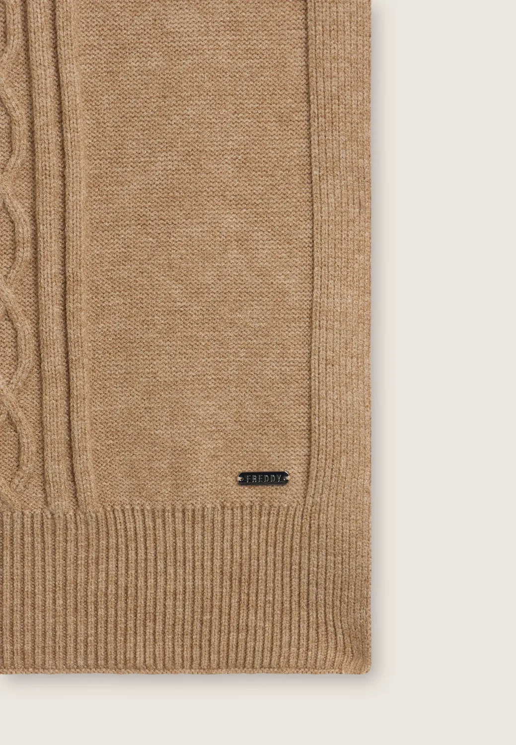 Freddy Zopf Strickschal Wolle Grau 154 cm warm
