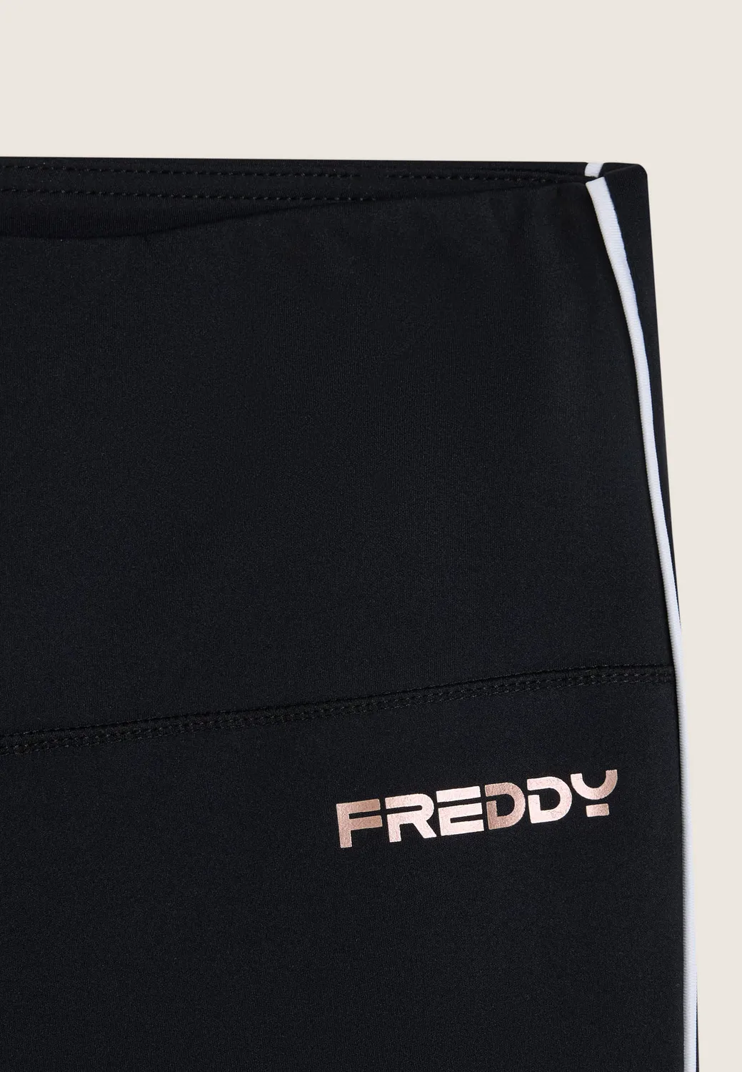 Freddy 7/8 Leggings hoher Bund Schwarz Kontrast