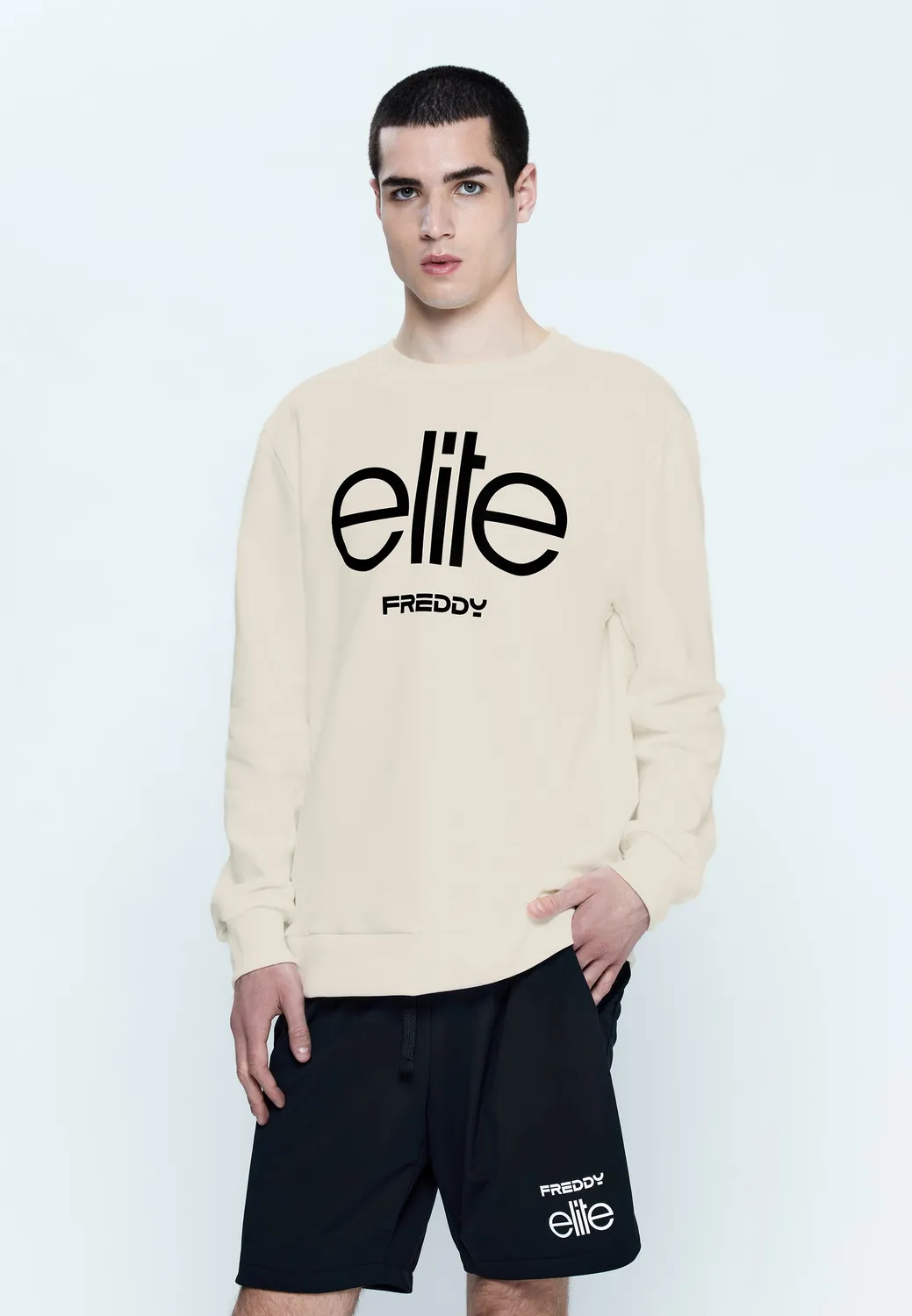 Freddy Elite Sweatshirt Baumwolle Grau meliert Stick