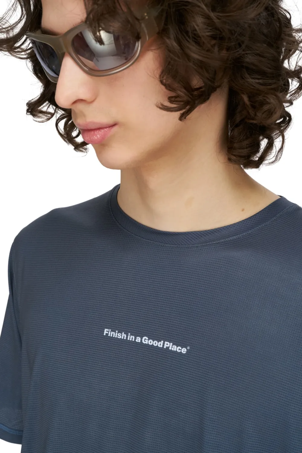 UNNA Wavy Tee Herren T-Shirt Blue Grey recycelt