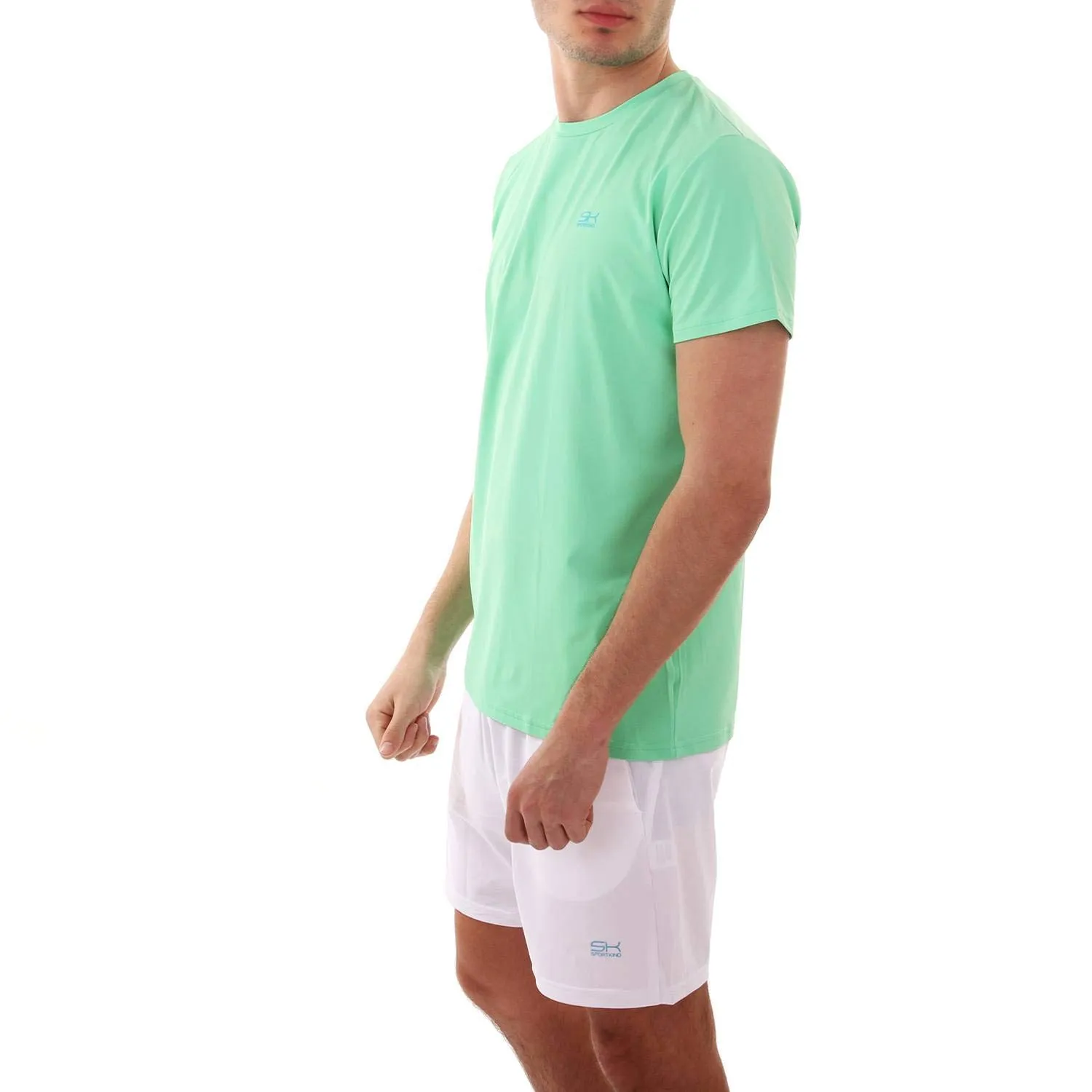SPORTKIND Rundhals T-Shirt lindgrün 134 UV-Schutz