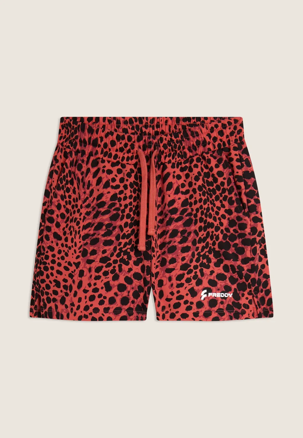 Freddy Animalier Shorts Damen French Terry Leo Rosa