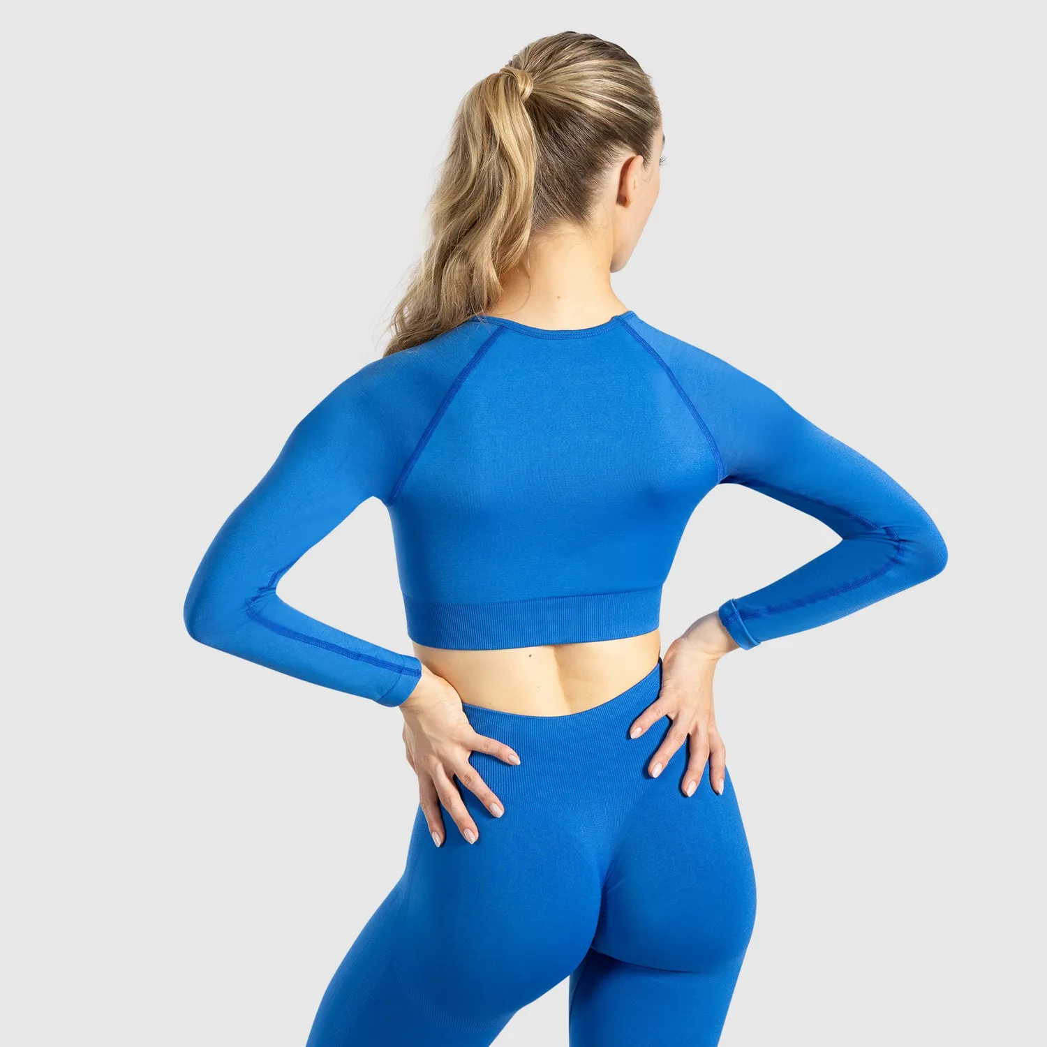 Smilodox Maysa Crop Longsleeve Damen Schwarz