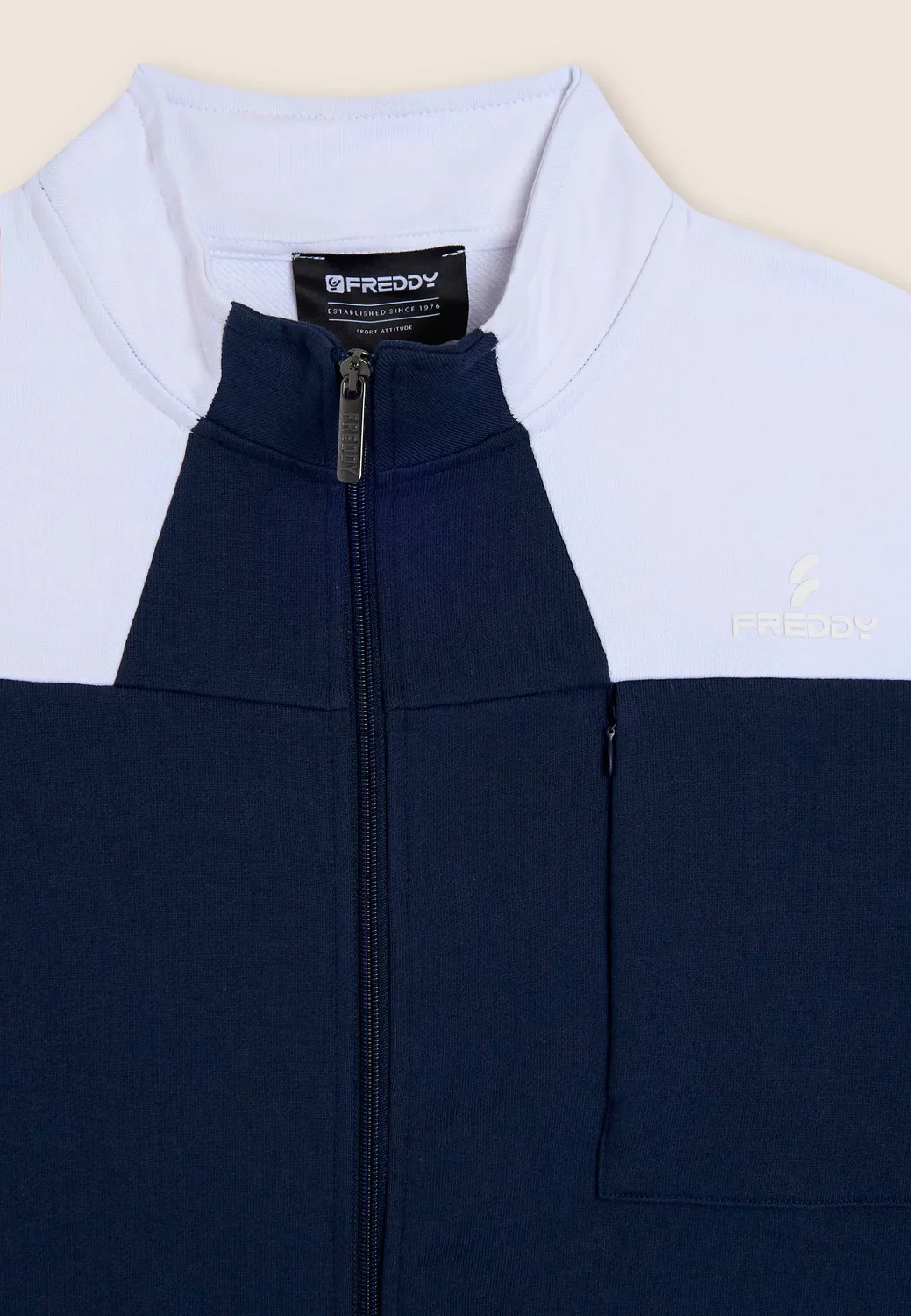 Freddy Colour Block Zip Hoodie Schwarz Baumwolle