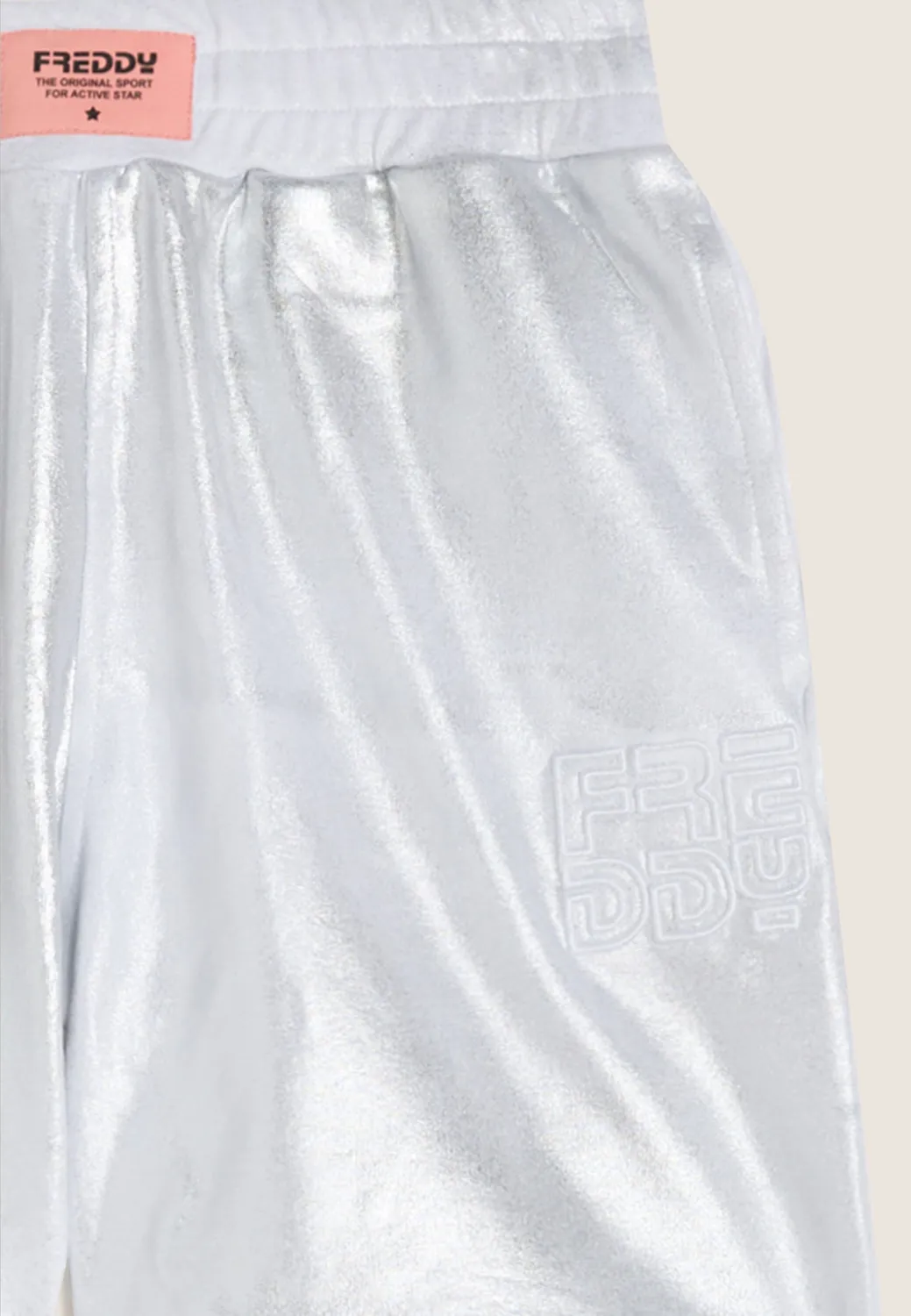 Freddy Coated Baumwoll Shorts Mädchen silber glänzend