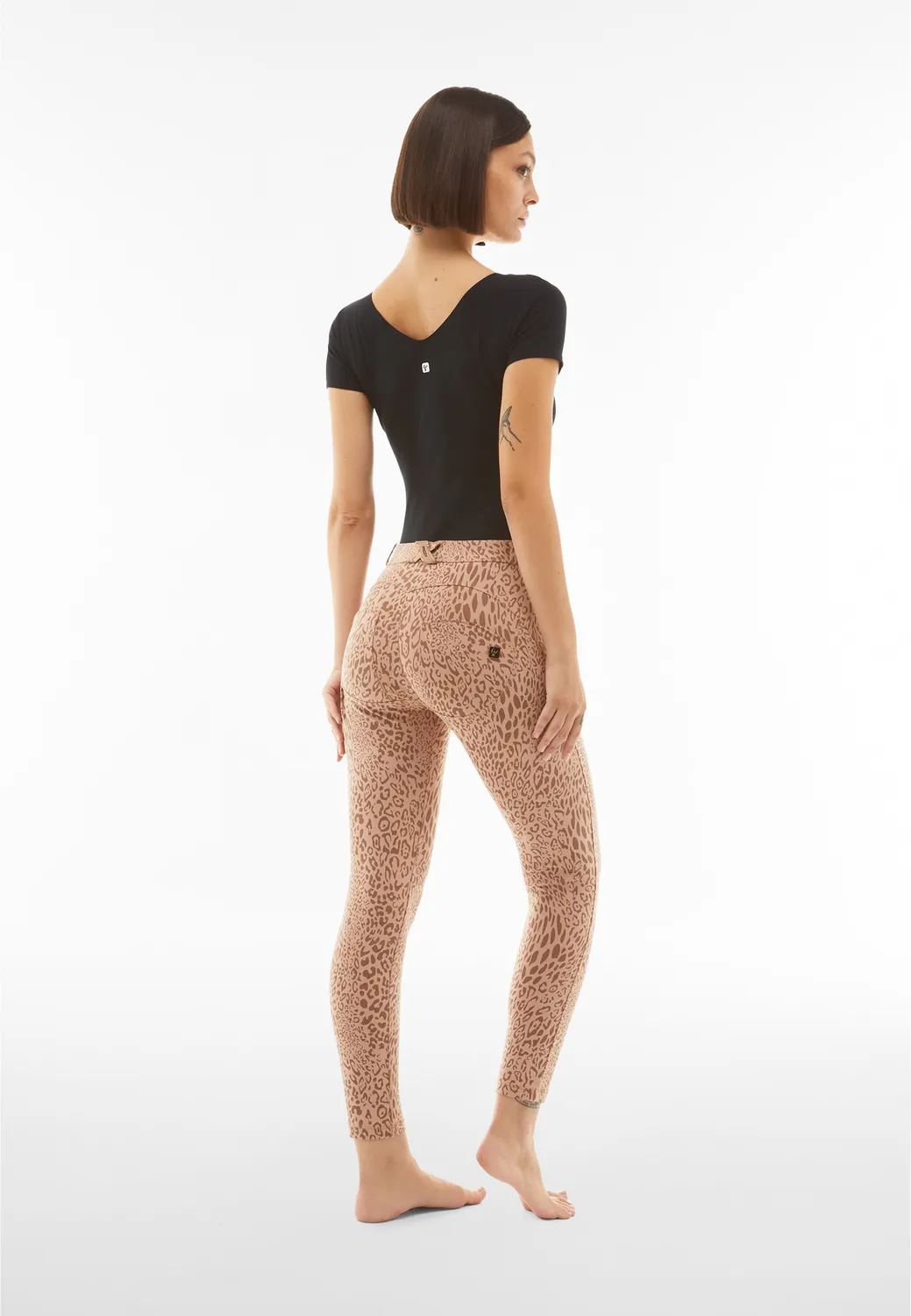 Freddy WR.UP Hose Damen Animalier Pink High Waist