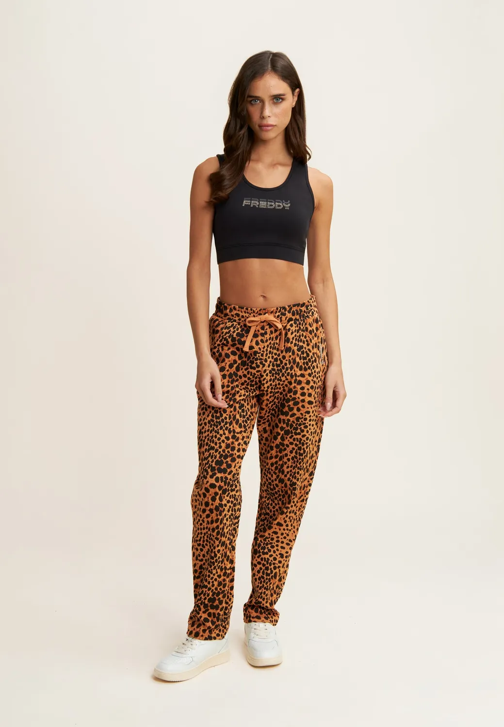Freddy Jogger Damen Leopard Beige Regular Fit