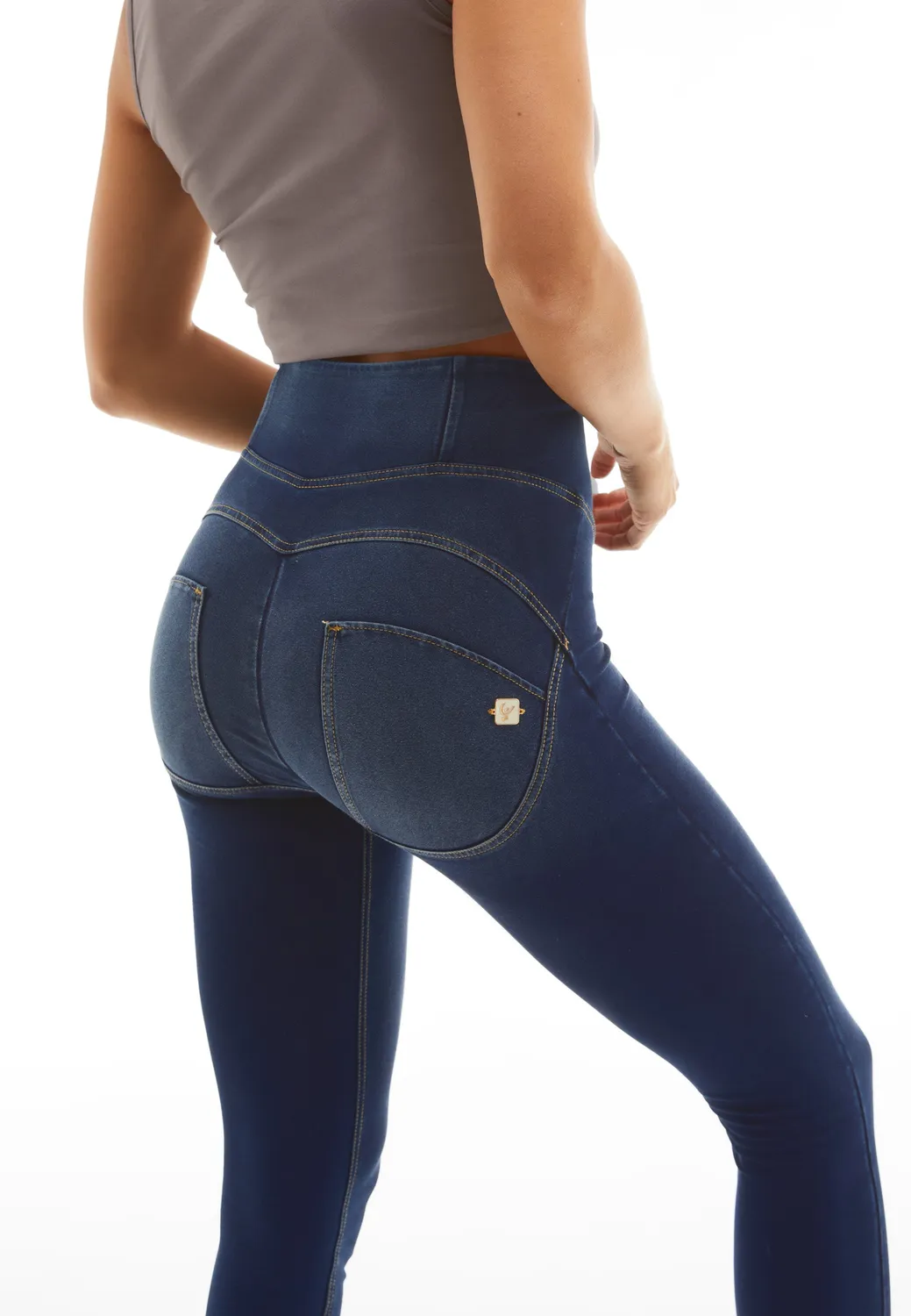 Freddy WR.UP 7/8 Jeggings Jeans Nero hoher Bund