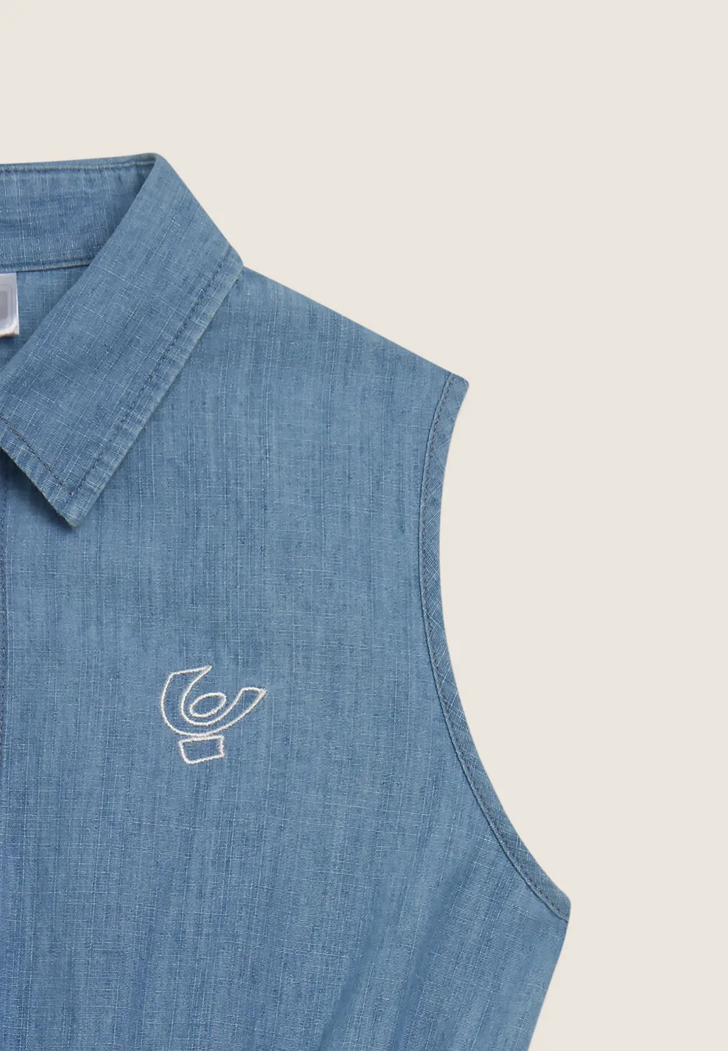 Freddy Chambray Mädchen Kleid hellblau Knopfleiste