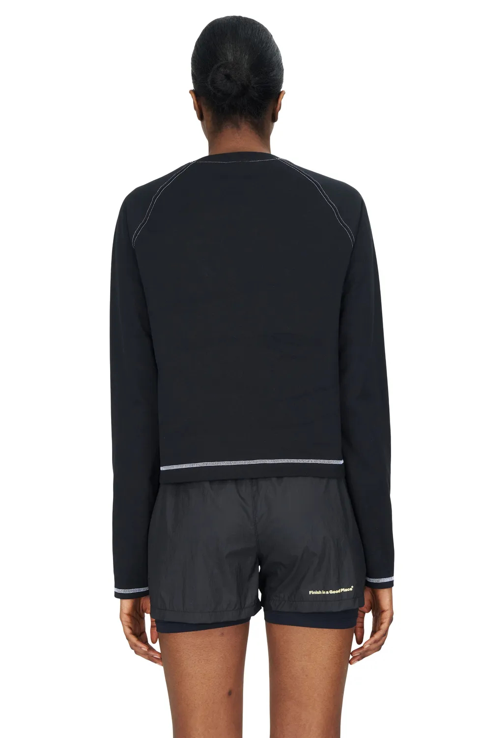 UNNA Romance Long Sleeve W Langarmshirt Schwarz Baumwolle
