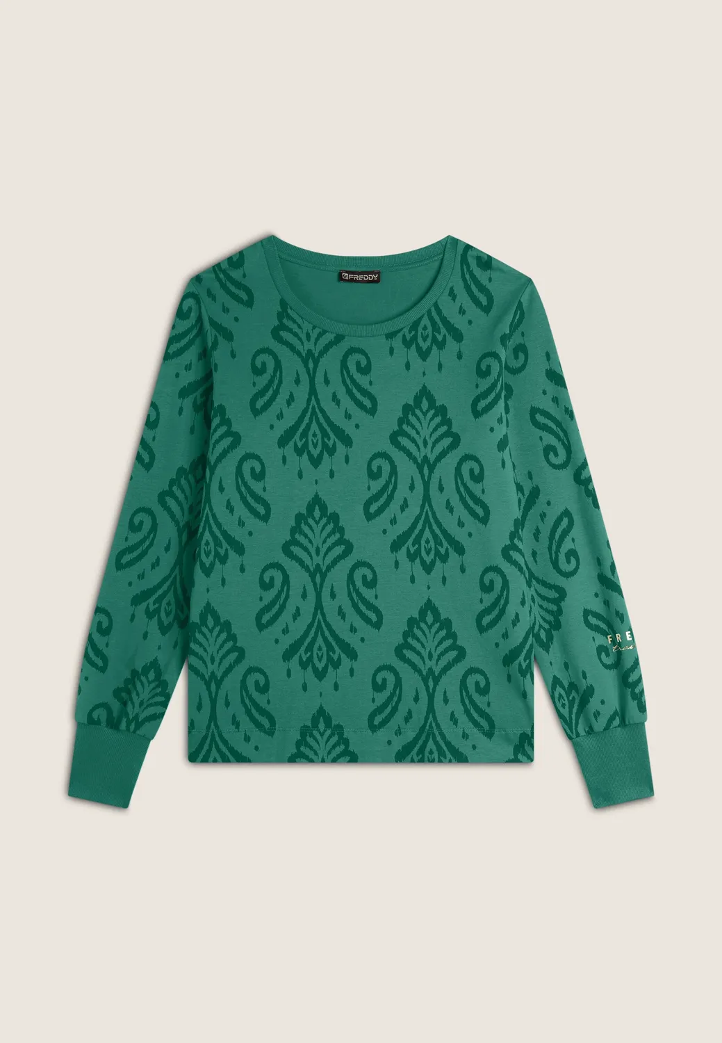 Freddy Sweatshirt Damen Ikat Black Blumen Rundhals