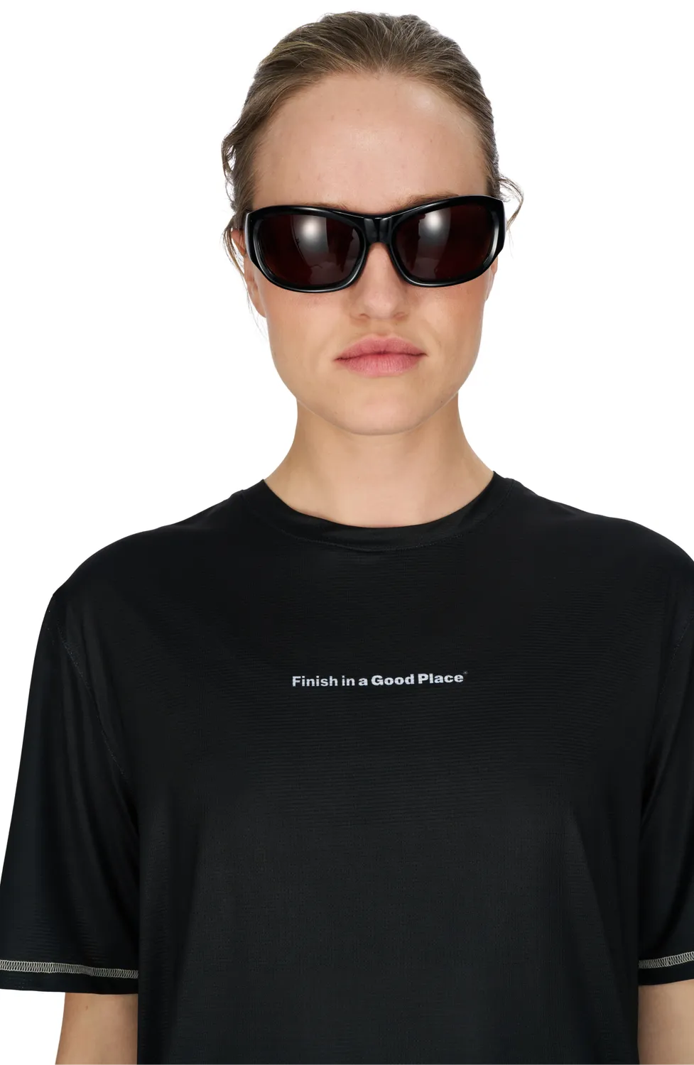 UNNA Wavy Tee Laufshirt Damen Schwarz atmungsaktiv