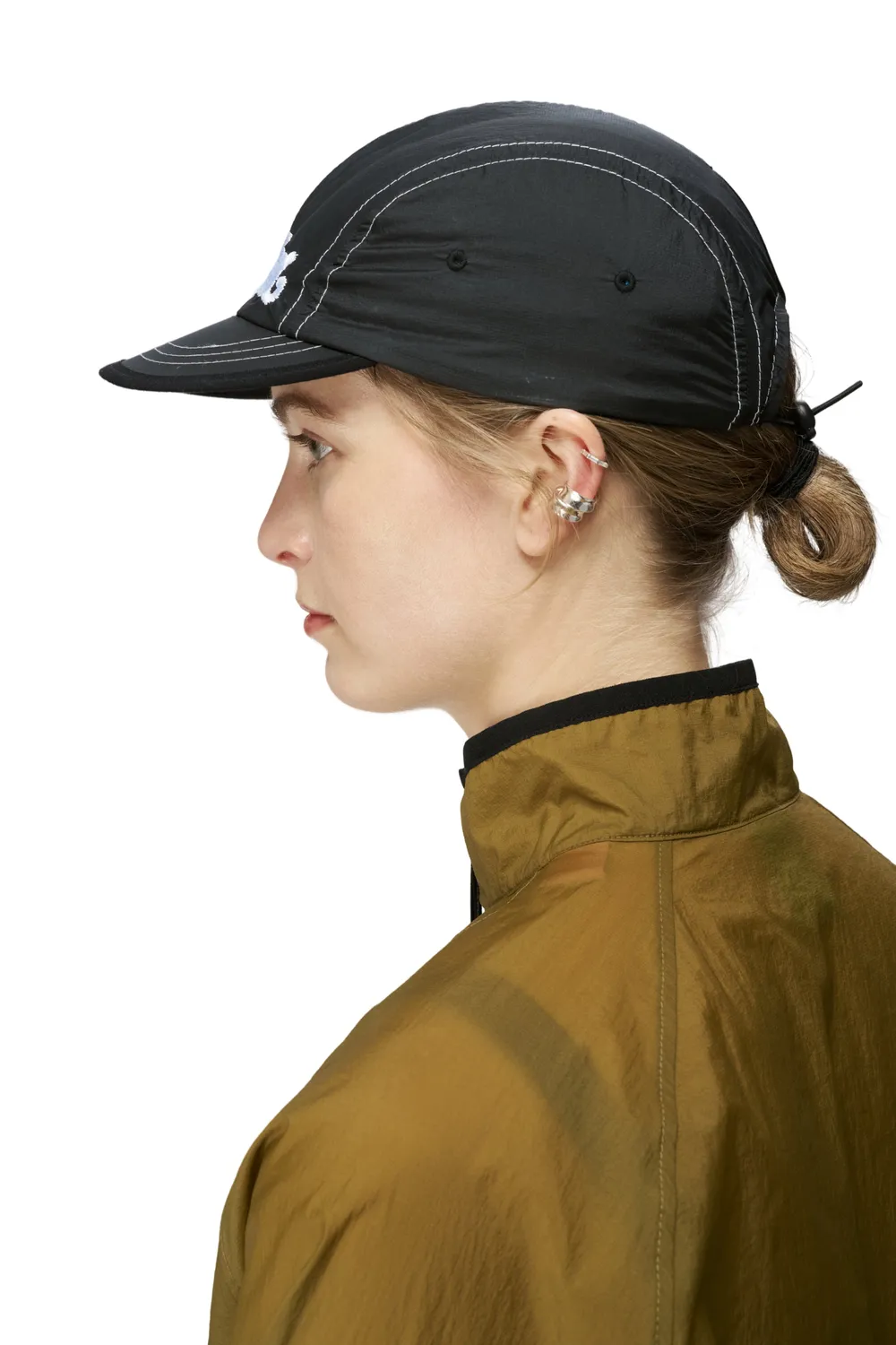 UNNA Jogging Cap Laufcap Schwarz Kontrastnähte
