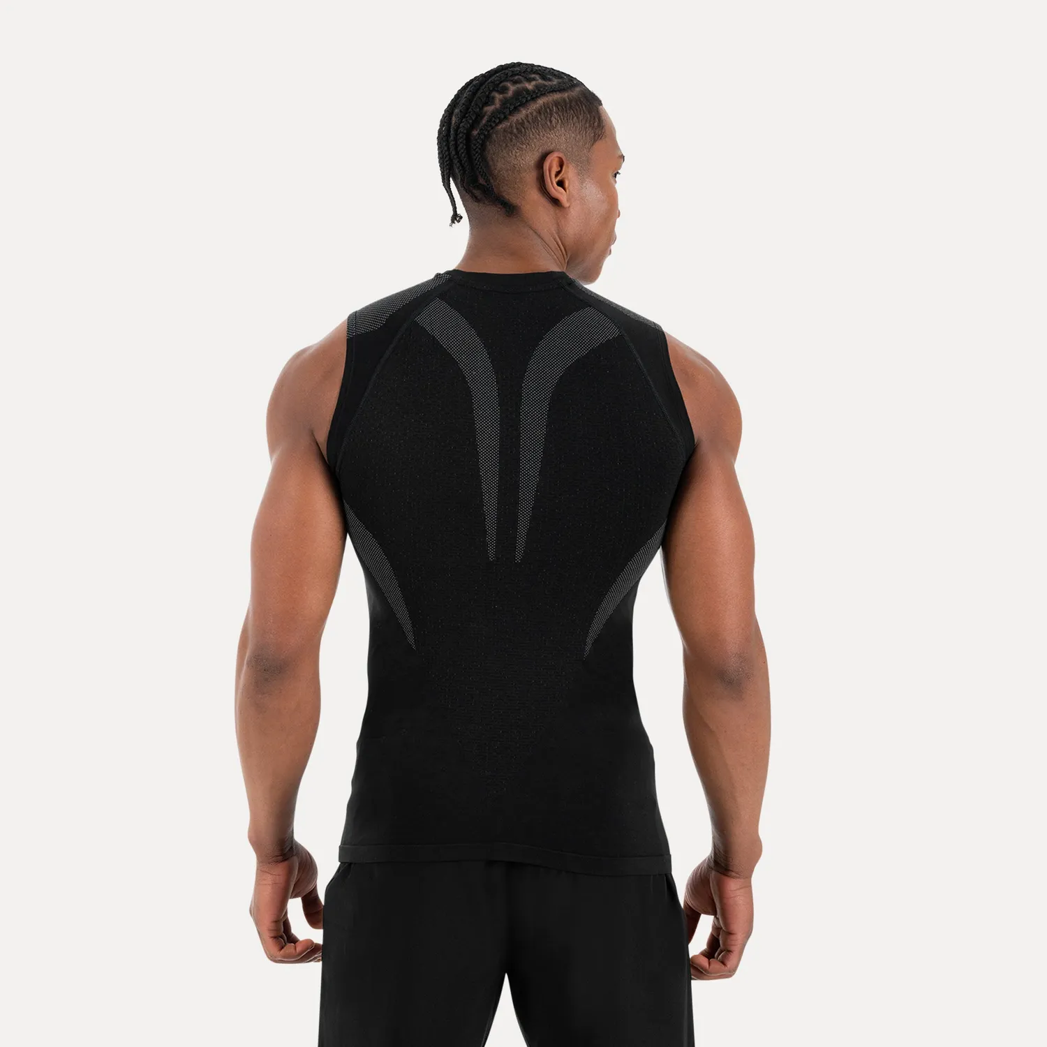 Smilodox Carnos Tank Top Herren Schwarz Kompression Seamless