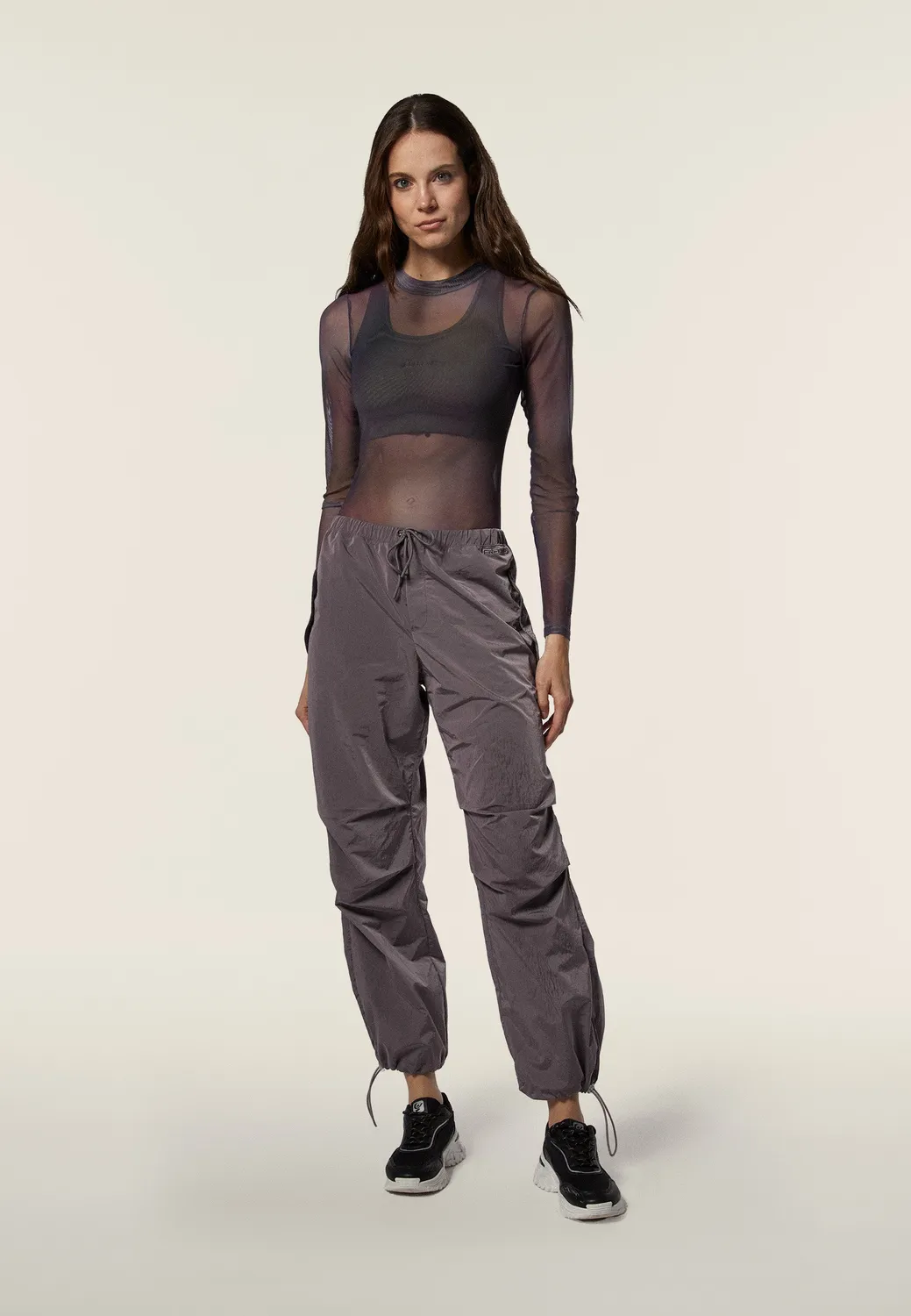 Freddy Parachute Hose Damen Nylon Prune Purple