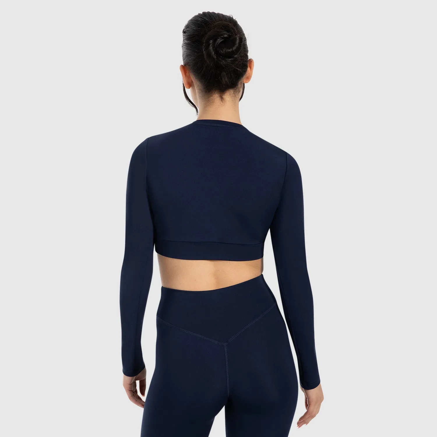 Smilodox Tisha Longsleeve Damen Schwarz Cropped