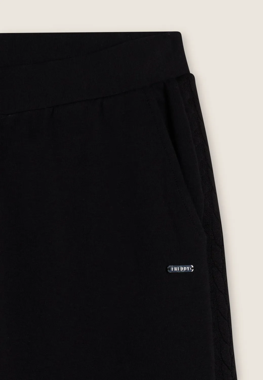 Freddy Wide Leg Hose Damen Schwarz Sweat