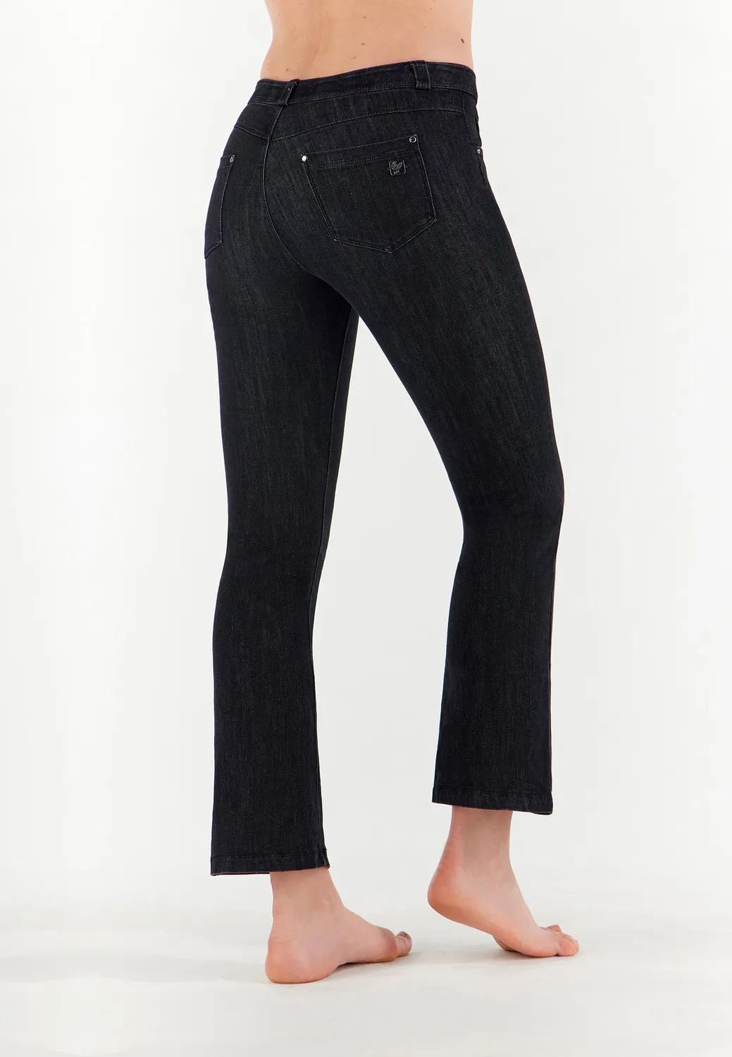Freddy Black Jeans Flare Cropped Schwarz Stretch