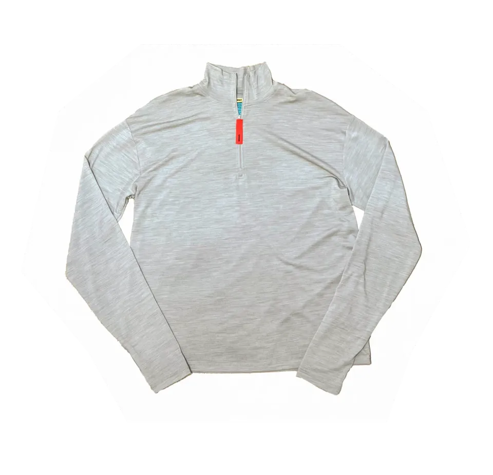 UNNA Zip Up Wool Layer Longsleeve Pearl Grey Wolle