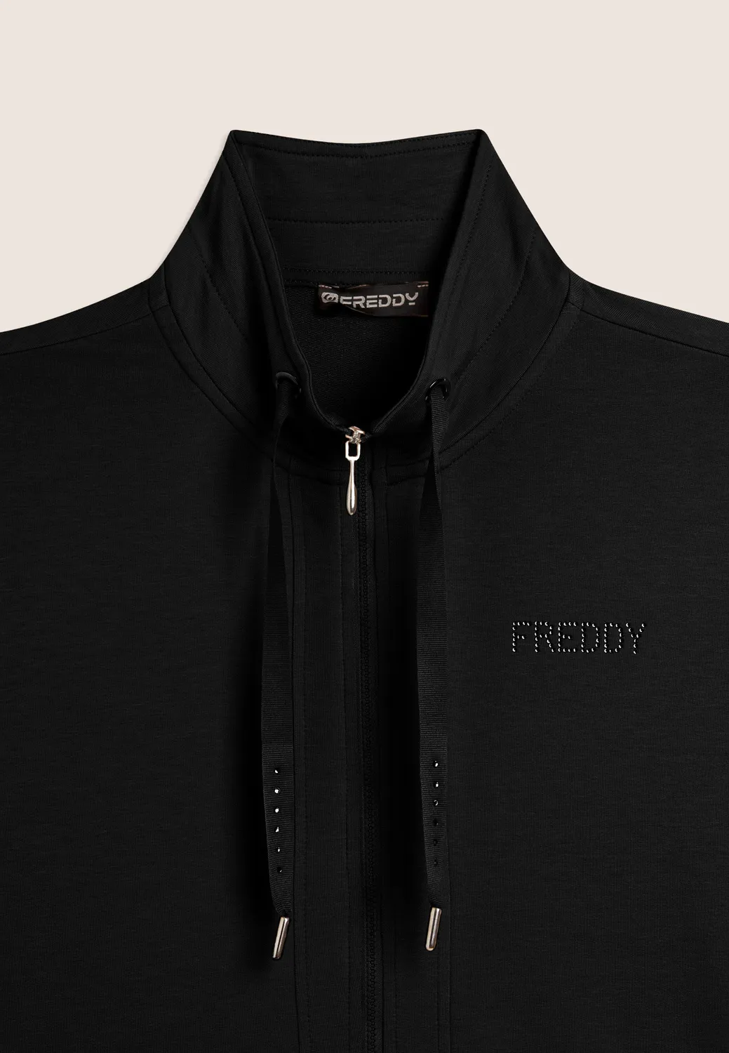 Freddy Zip-Sweatjacke Stehkragen Dark Sapphire Strass-Logo