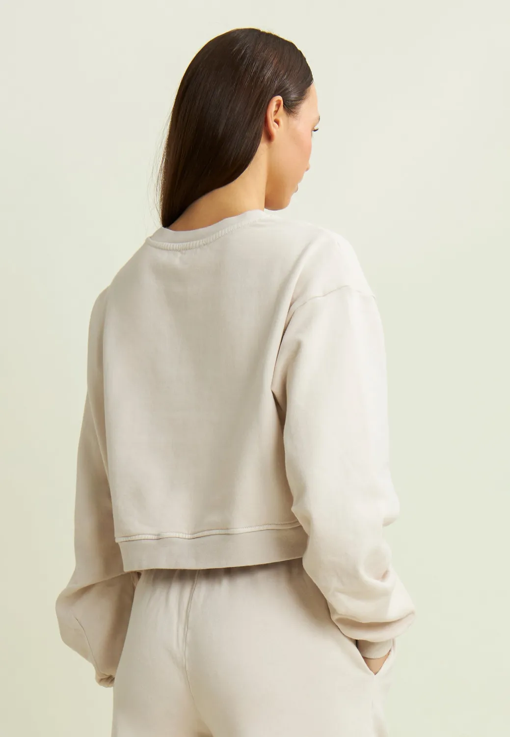 Freddy Flow Cropped Sweatshirt Grau Oversize bedruckt