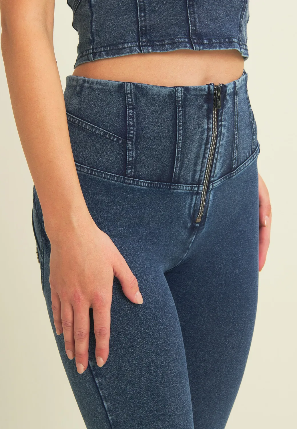 Freddy WR.UP Superskinny Push-up Hose Denim-Optik hoch