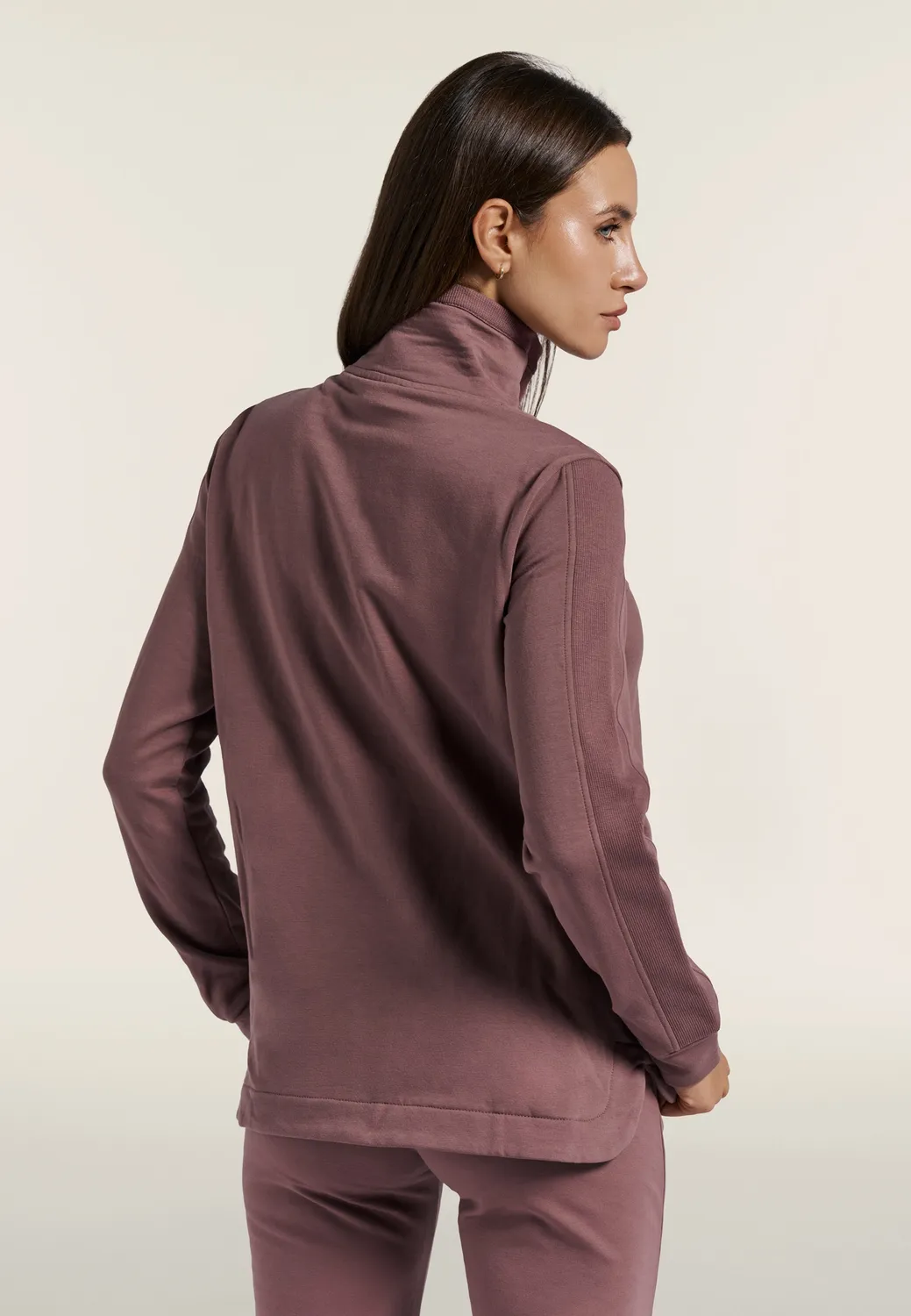 Freddy Damen Sweatjacke Asymmetrisch Zip Rose Taupe