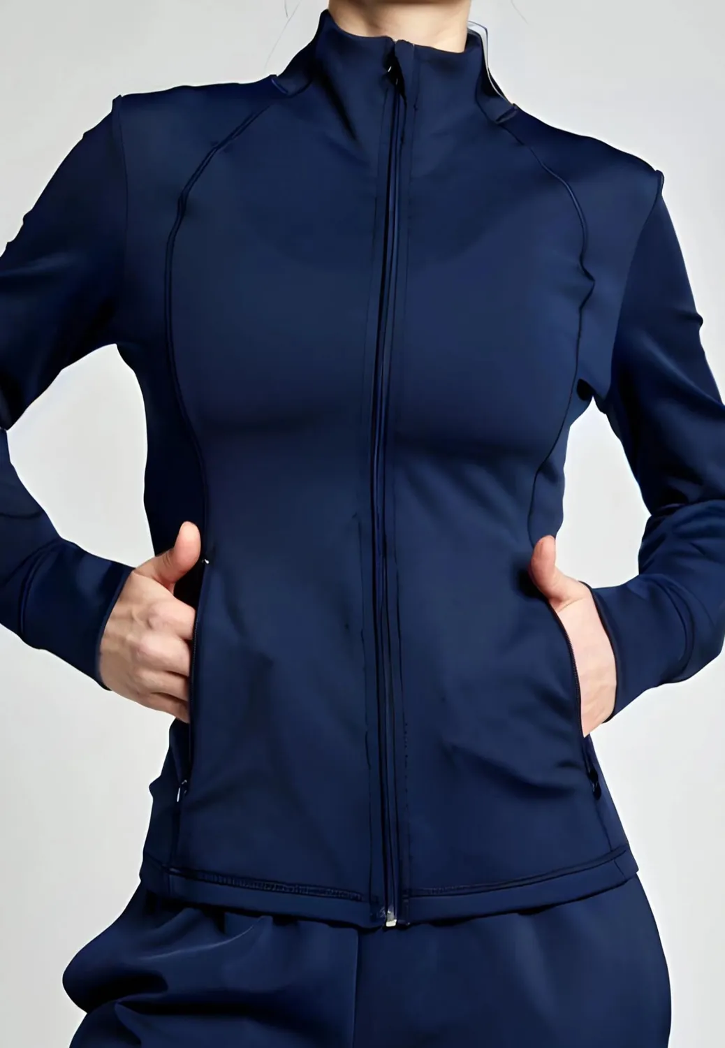 SPORTKIND Trainingsjacke Damen ohne Kapuze YKK