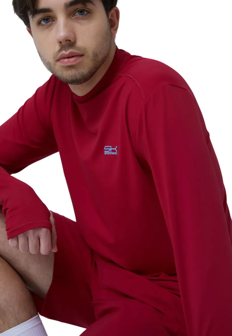SPORTKIND Langarm Funktionsshirt Herren mit Daumenloch UV-Schutz