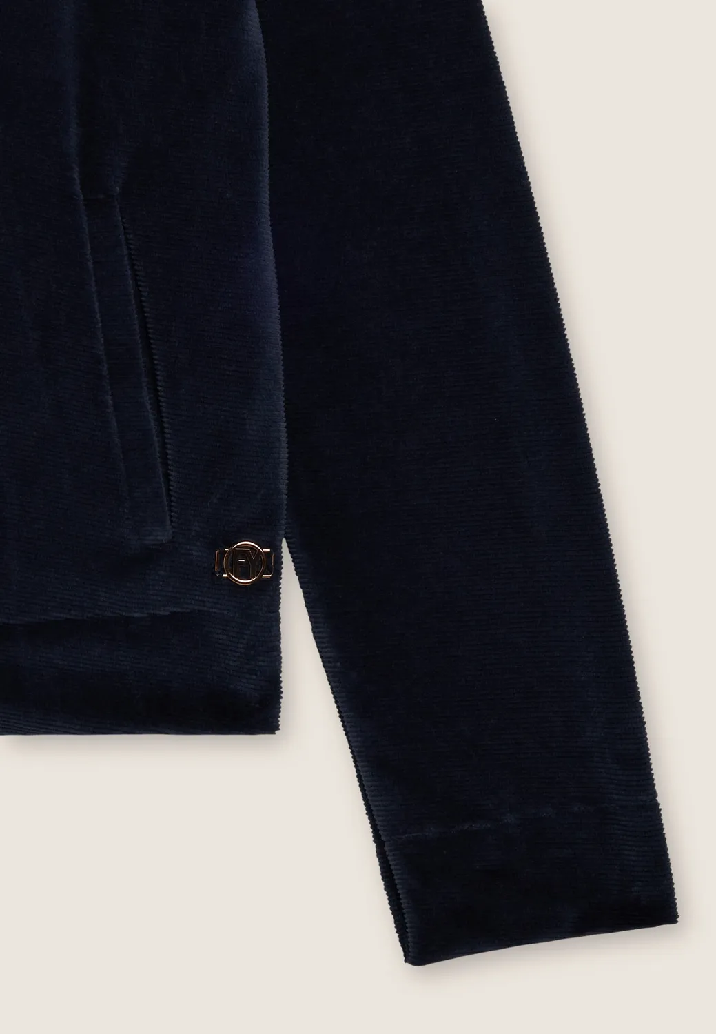 Freddy Cropped Sweatjacke Chenille Zip Dark Sapphire