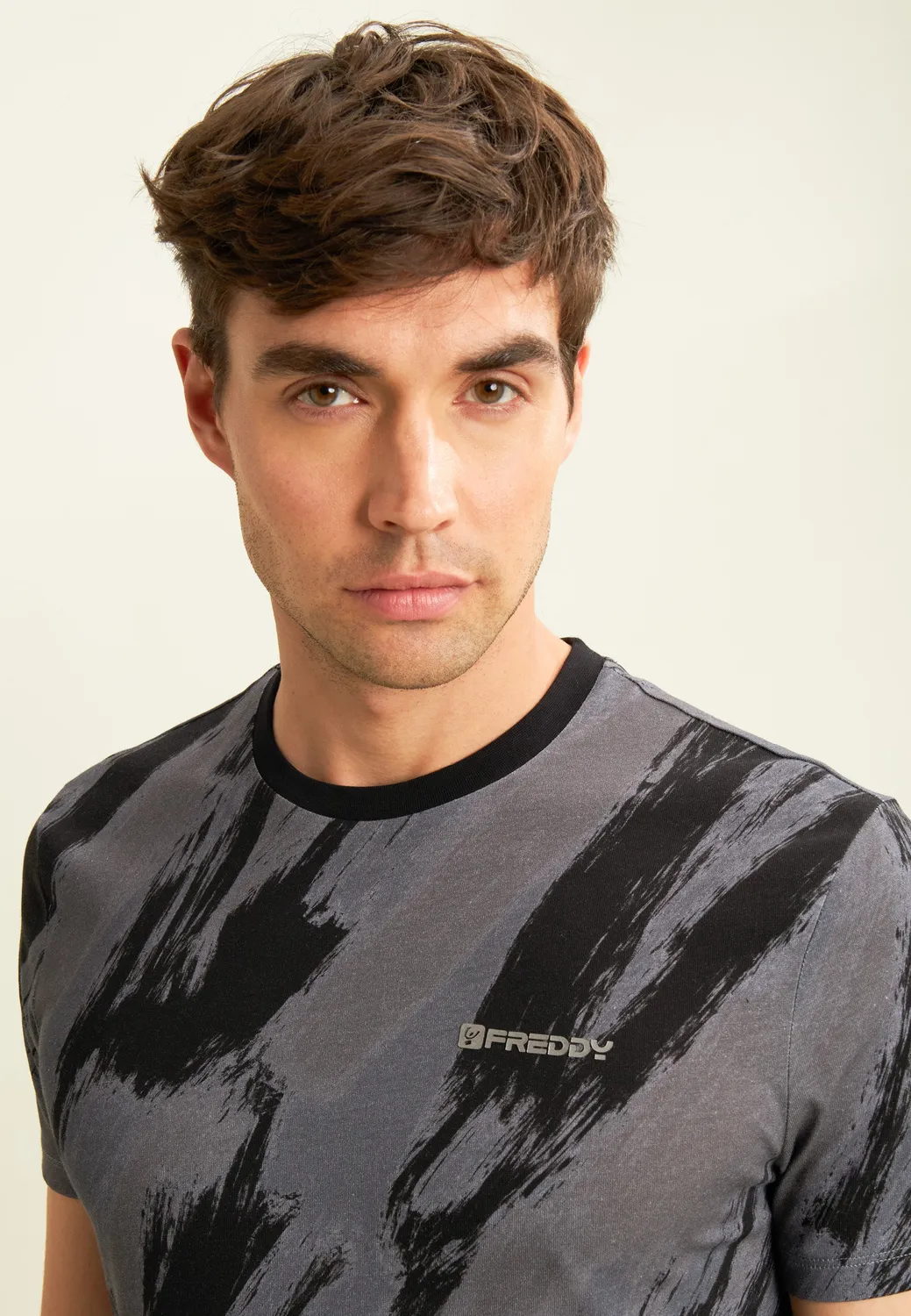 Freddy Pinsel Print T-Shirt Herren Baumwolle