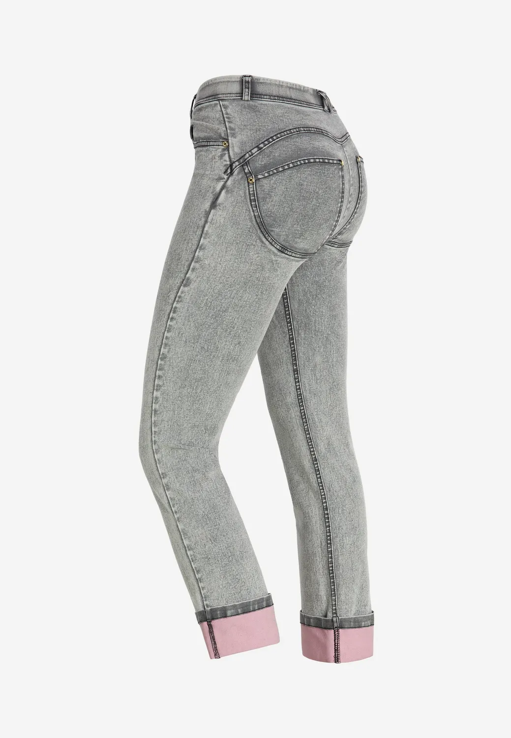 Freddy WR.UP Jeans Straight Push-up blau Kontrast-Umschlag
