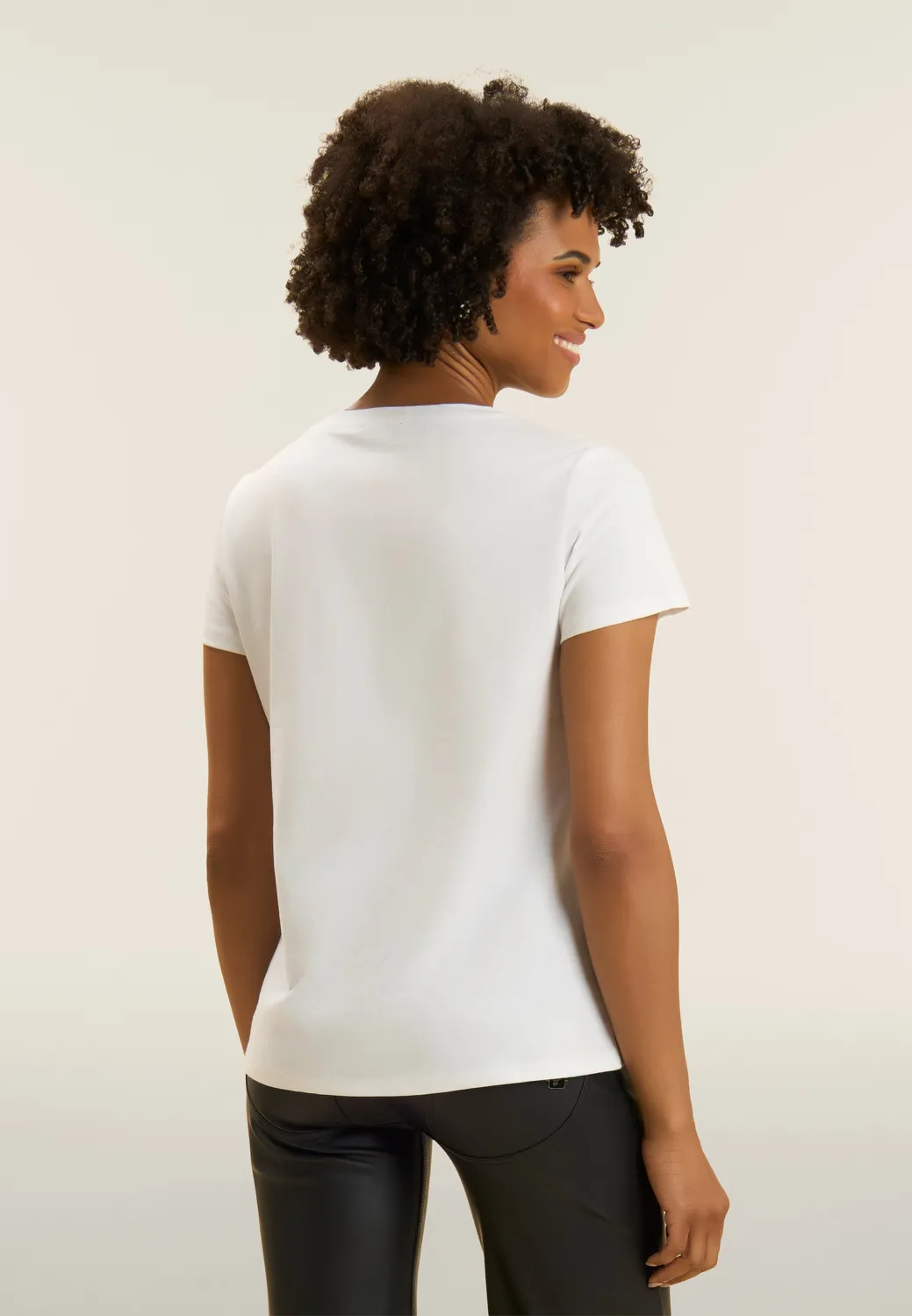 Freddy T-Shirt Supima Schwarz Strass-Mesh Sport-Chic